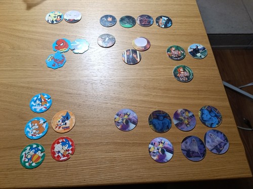 Lot pog pogs vintage sonic - pogs,
