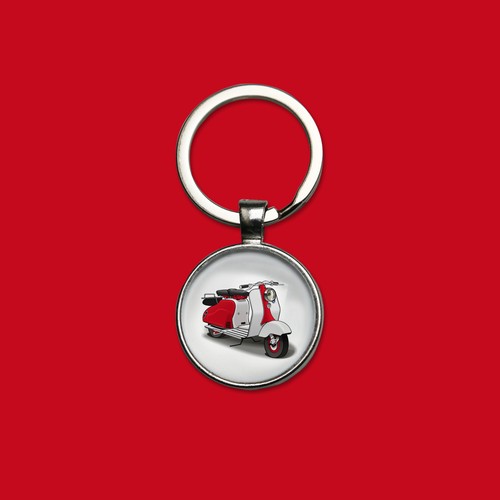 Porte clefs scooter lambretta - porte-clefs,