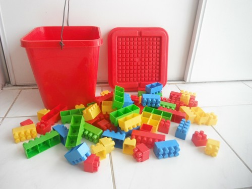 Seau rouge gros legos - rouge, de