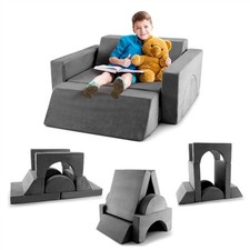 Canapé Enfants 8 Pièces avec Combinaisons Multiples Fauteuil Convertible en Tis