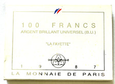 FRANCE 1987 : COFFRET 100 FRANCS ARGENT BU - LA FAYETTE -