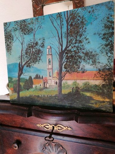 Huile sur panneau signée - huile,