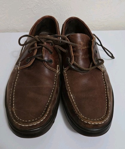Paraboot brown leather boat - brown,