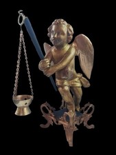 Rare ange d’autel ancien en