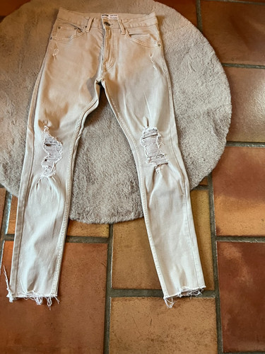 Jeans déchiré bershka gris