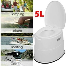 Toilette Portable WC Camping Car Outdoor Sport WC Voyage Toilet 5L Blanc