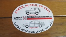 sticker vintage 4X4 Daihatsu Peugeot 605 SRI garage Tilburg ( 11,5 cm / 9 cm )