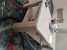 table basse bois laqué blanc