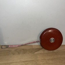 Ancien Double Décamètre Ruban En Cuir Dollarver BBA Nº834 Made In France