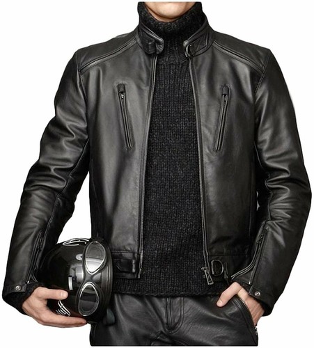 Veste moto noire pour - de,