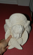 Décoration fronton plâtre motif angelot pour mur plafond