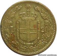 F7562 Rare Faux Epoque Italy 20 Lire Umberto Ier 1882 Roma Or Gold AU