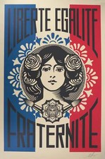 Shepard FAIREY : Liberté, Egalité, Fraternité, Sérigraphie originale signée