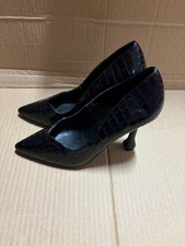 just me escarpins grands talons noirs style croco taille 38