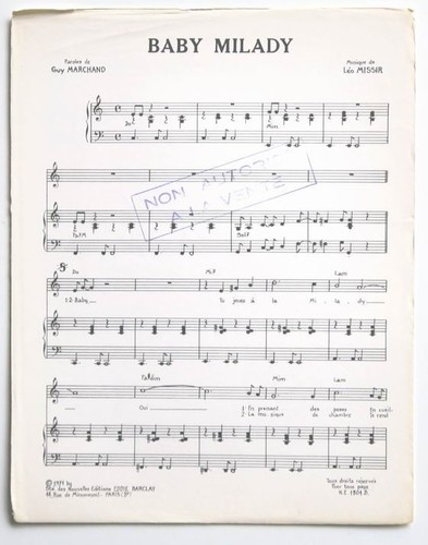Partition vintage sheet music