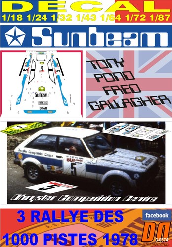 Decal chrysler sunbeam - sunbeam, t.pond