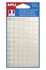 Agipa Etui de 308 pastilles Gommettes Rondes Diam 8 mm Argent