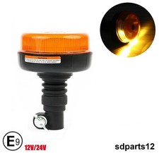 12-24V 12 Led Gyrophare Orange Haute Qualite 4 Fonctions E9 Vehicules Agricoles