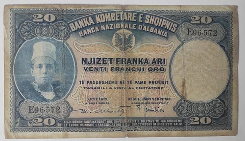 Albanie billet franka - de, 20