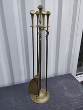 Serviteur De Cheminée 4 Pieces En Laiton