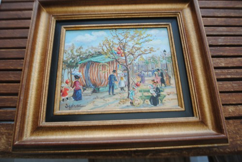 Huile sur toile encadree - toile,