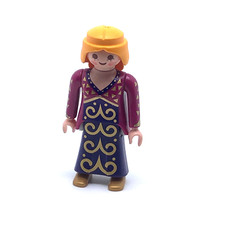 PLAYMOBIL * CIRQUE * Femme Natte Blonde Acrobate Costume Mauve Violet Doré 4234