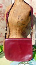 SAC à bandoulière VINTAGE / BESACE CARTIER en cuir bordeaux années 80