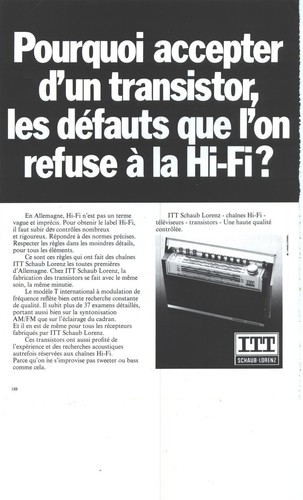Publicite 1972 itt - , schaub