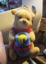 Ancien Ours en Peluche Disney Petit Winnie l'ourson et son Pot de Miel Hunny
