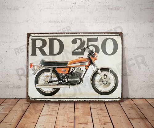 Plaque métal vintage yamaha - métal,