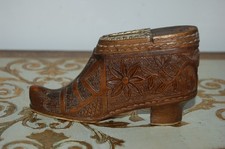 RARE et magnifique Tabatière boite ancienne sculpté art populaire XIXè