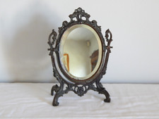 ANCIEN MIROIR Psyché en Régule Décor Floral Style Louis XV époque Napoléon III