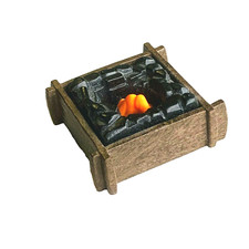 PLAYMOBIL * ECURIE * Feu et Charbon dans Socle Bois Brun Maréchal Ferrand 5225