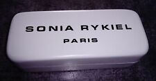 ETUI A LUNETTES SONIA RYKIEL extérieur cuir blanc intérieur velours noir - NEUF 