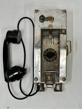 Ancien téléphone mural de récupération de navire en aluminium polonais - déco...