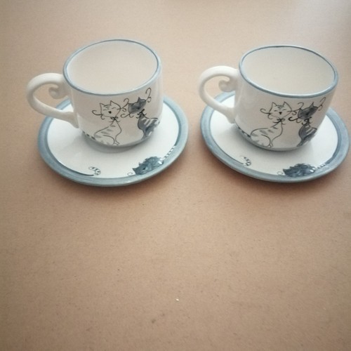 Tasses soucoupes décor - tasses,