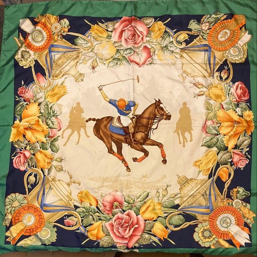 écharpe soie polo floral - en,