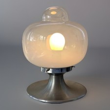 Lampe Space Age Champignon verre soufflé dégradé opalin Murano Italy 1970