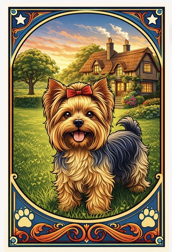 Affiche poster chien yorkshire - poster,