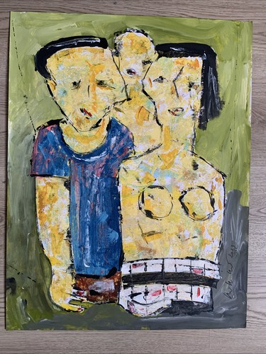 Acrylique sur papier - acrylique,