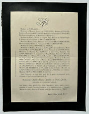 FOULQUES Crespel FAIRE PART Beaulaincourt GENETEIL Charencey Martiniere 1901