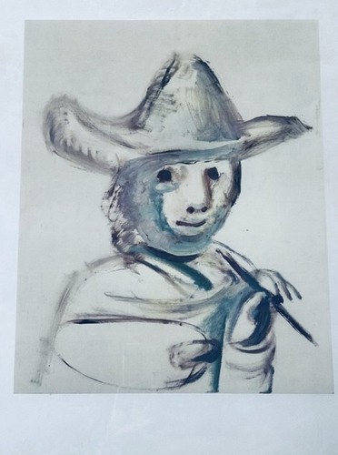 Lithographie jeune peintre - jeune,