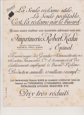 TRES RARE BUVARD IMPRIMERIE KAHN à EPINAL GRAND FORMAT 27.5X21  DANS L'ETAT