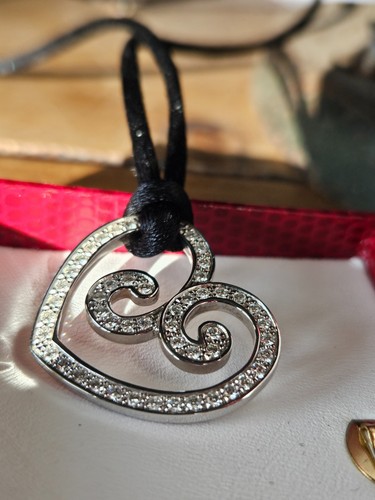 Pendentif coeur diamants - or, et