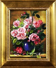 Rose peinture l - À, l'huile