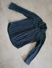 Jolie Chemise Rayée homme T 41 42 noire et turquoise 