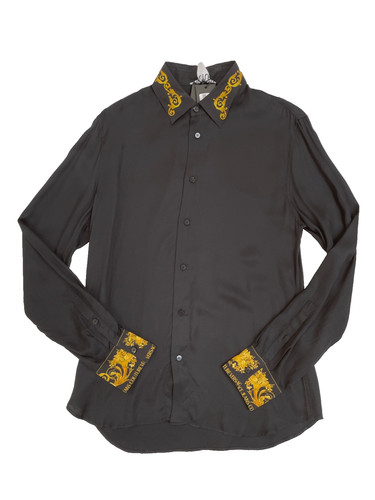 Chemise baroque versace noire - chemise,