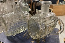 Lot de 2 Bouteille Gourde Verre Tonneau Tonnelet Ancien Napoléon III