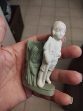 Rare Ancien Objet Art Déco Biscuit Accessoires Porte Allumettes Portrait.Sevres