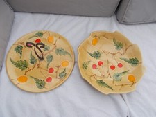 LOT CERAMIQUE POET LAVAL DROME PLATEAU, COUPE A FRUITS "FRUITS" VINTAGE A SAISIR
